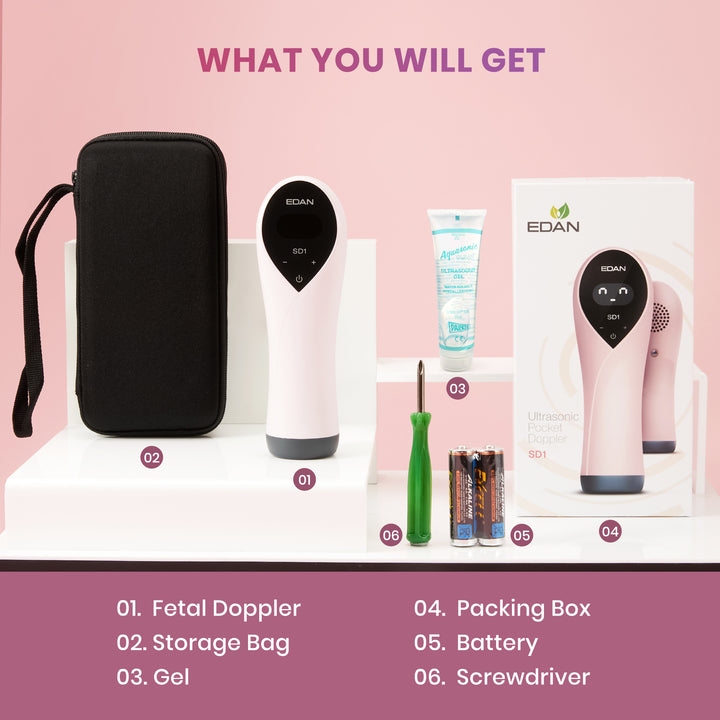 Edan SD1 Ultrasonic Fetal Doppler from FetalMon Track Your Baby’s Fetal Heart Rate on the Easy-to-Use Display Screen - FetalMon